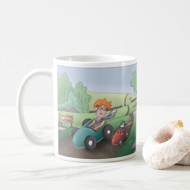 Cat Lady Road Kundgebung Kaffee Tasse (Mit Donut)