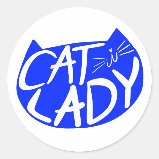 Cat Lady Runder Aufkleber (Vorderseite)