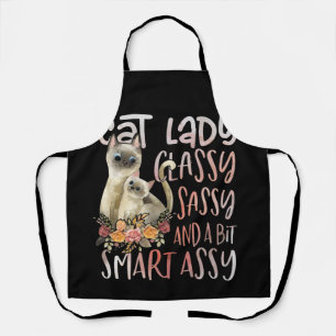 Cat Lady schlau und ein wenig clever Arsch floral Schürze