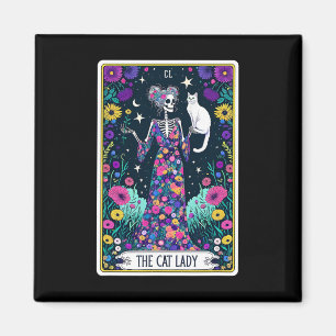 Cat Lady Tarot Card Skeleton Mütter Day Cat L Magnet