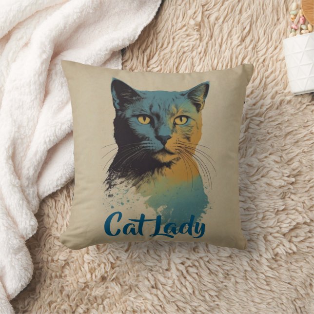 Cat Lady Throw Kissen (Decke)