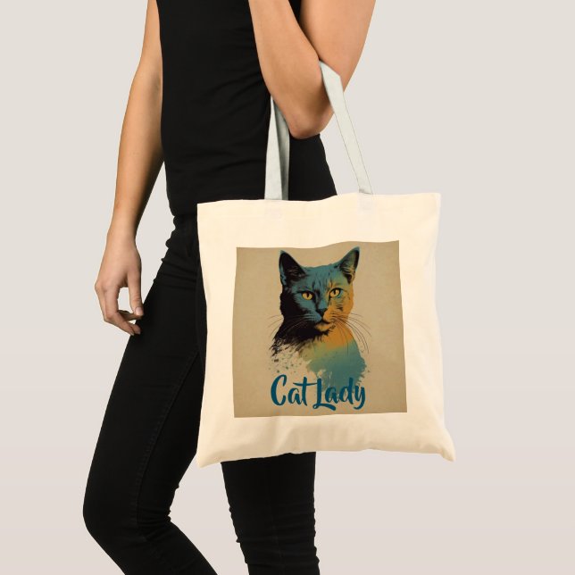 Cat Lady Tote Bag Tragetasche (Vorderseite (Produkt))