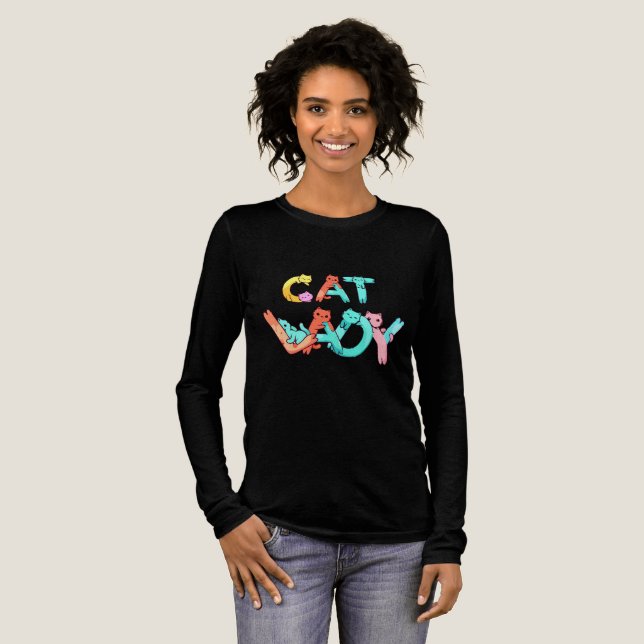 cat lady  Tri-Blend shirt (Volle Vorderseite)