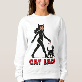 Cat Lady - Tuxedo Cats Lover - Comic Art Graphic Sweatshirt