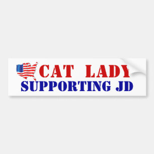 CAT LADY UNTERSTÜTZT JD VANCE USA! Flagge Autoaufkleber
