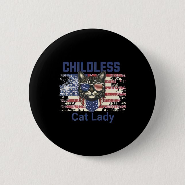 Cat Lady Votes for Women Button (Vorderseite)