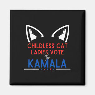 Cat Lady Voting Kamala Harris Mama Abstimmung Blau Magnet