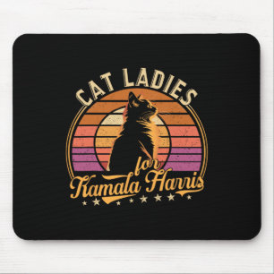 Cat Lady wählt Kamala Harris 2024 zum Präsidenten Mousepad