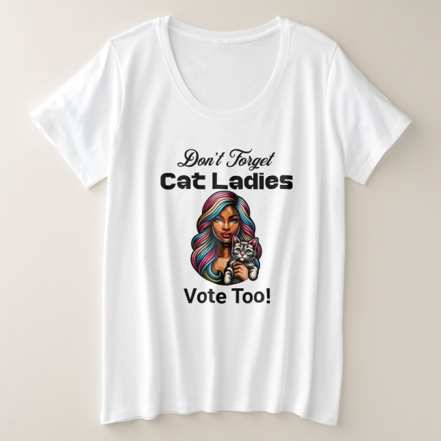 Cat Ladys Abstimmung auch! Harris Walz 2024 Große Größe T-Shirt (Design vorne)