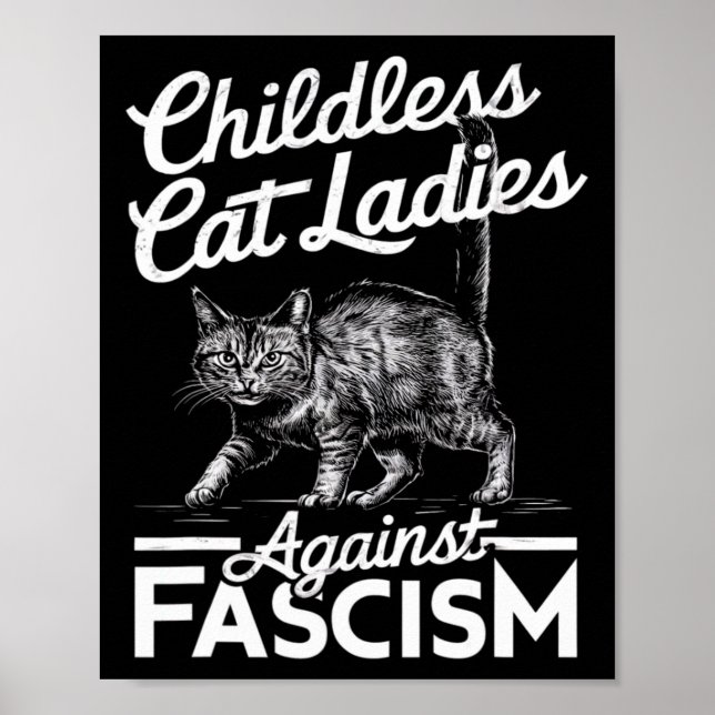 Cat Ladys Against Faschism Proud Feminist Poster (Vorne)