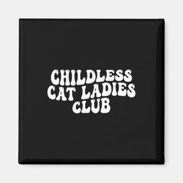 Cat Ladys Club Groovy Kinderlose Katze Lady 2024 Magnet (Vorne)