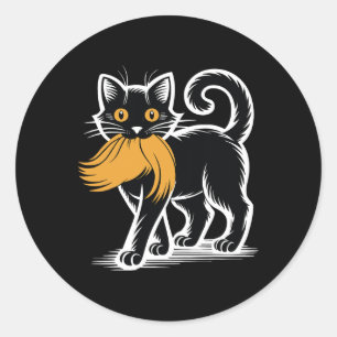Cat Ladys for Donald Trump Kamala Harris 2024 Sar Runder Aufkleber