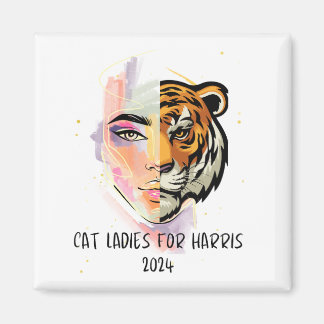 Cat Ladys for Harris 2024 Magnet