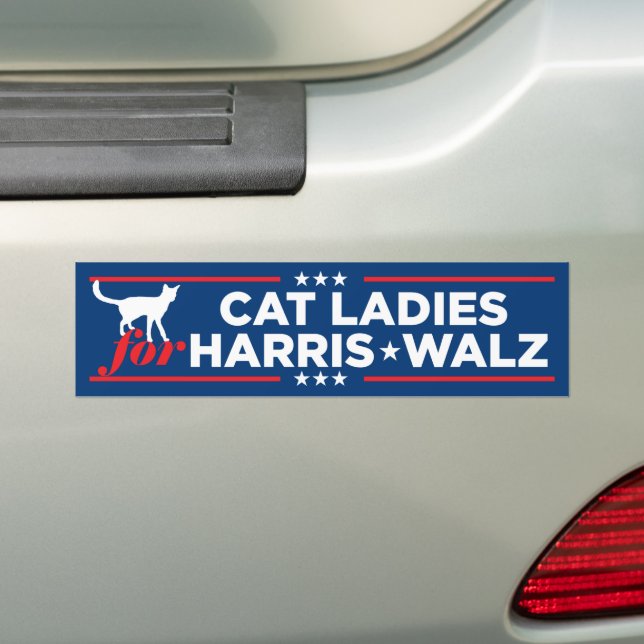 Cat Ladys for Harris Walz 2024 Autoaufkleber (Auf Auto)
