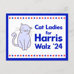 Cat Ladys for Harris Walz 2024 Election Postkarte