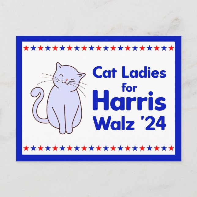 Cat Ladys for Harris Walz 2024 Election Postkarte (Vorderseite)