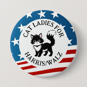 Cat Ladys for Harris/Walz Design Button