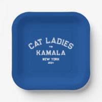 Cat Ladys for Kamala 2024 Custom Staat Blue Party