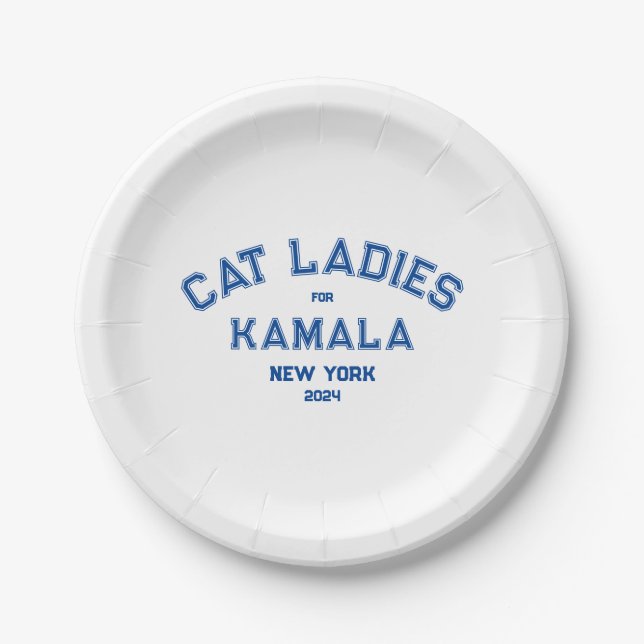 Cat Ladys for Kamala 2024 Custom Staat Party Pappteller (Vorderseite)