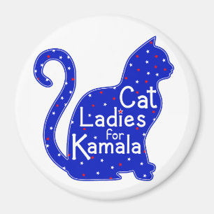 Cat Ladys for Kamala 2024 Präsidentschaftswahl Magnet