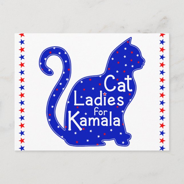 Cat Ladys for Kamala 2024 Präsidentschaftswahl Postkarte (Vorderseite)