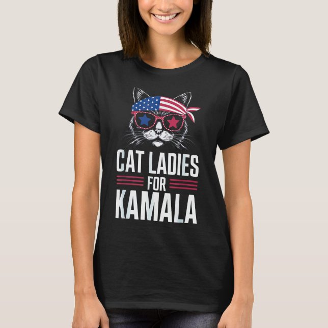 Cat Ladys for Kamala 2024 President Kamala-Harris T-Shirt (Vorderseite)