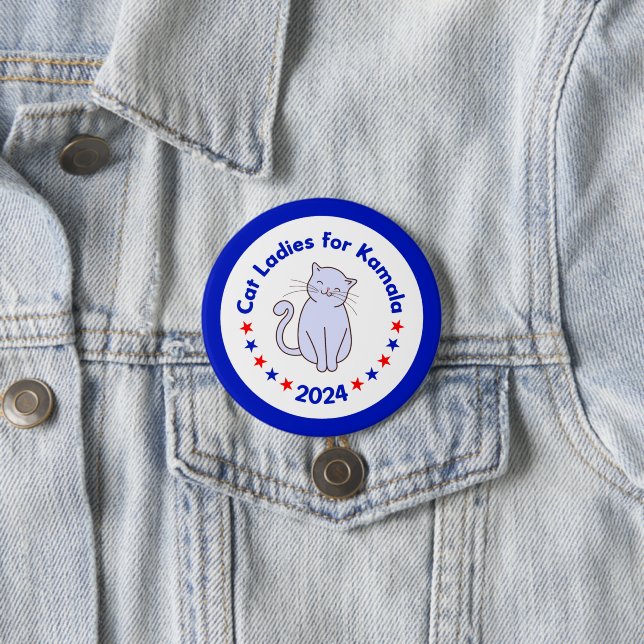 Cat Ladys for Kamala 2024 Wahl Button (Beispiel)