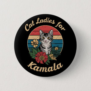 Cat Ladys for Kamala (4) Button