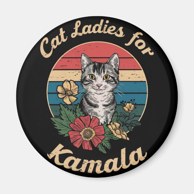 Cat Ladys for Kamala (4) Magnet (Vorne)
