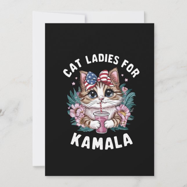 Cat Ladys for Kamala (9) Dankeskarte (Vorderseite)