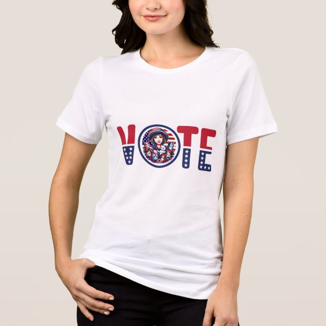Cat Ladys for Kamala Abstimmung Tri-Blend Shirt (Vorderseite)