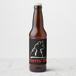 Cat Ladys for Kamala Cat 2024 Präsident Kamala Bierflaschenetikett