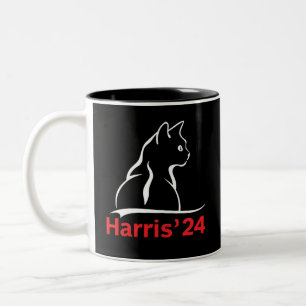 Cat Ladys for Kamala Cat 2024 Präsident Kamala Zweifarbige Tasse