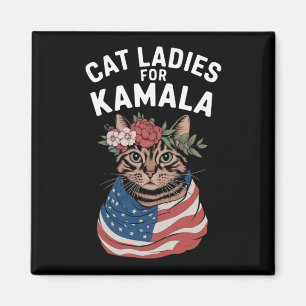 Cat Ladys for Kamala Cat Lady Harris Election Magnet