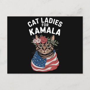 Cat Ladys for Kamala Cat Lady Harris Election Postkarte