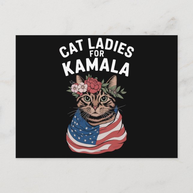 Cat Ladys for Kamala Cat Lady Harris Election Postkarte (Vorderseite)
