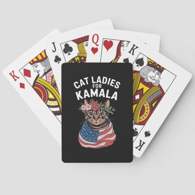 Cat Ladys for Kamala Cat Lady Harris Election Spielkarten (Rückseite)