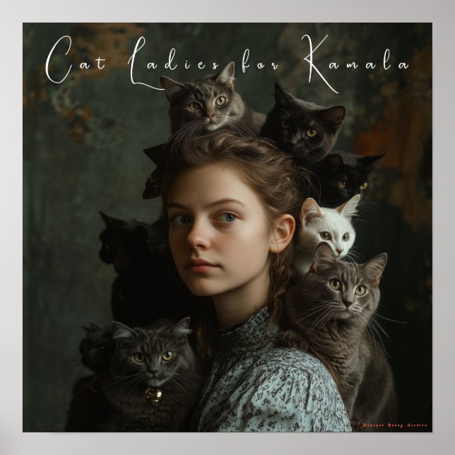 Cat Ladys for Kamala Fine Art Poster (Vorne)