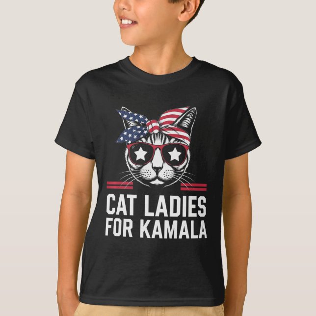 Cat Ladys For Kamala Funny Cat 2024. Kamala Harri T-Shirt (Vorderseite)