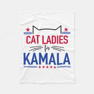 Cat Ladys For Kamala Funny Cat 2024 Präsident Kam Fleecedecke