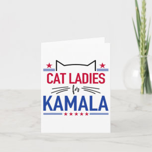 Cat Ladys For Kamala Funny Cat 2024 Präsident Kam Karte
