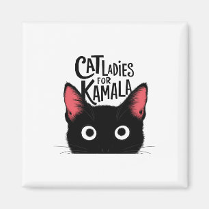 Cat Ladys For Kamala Funny Cat 2024 Präsident Kam Magnet