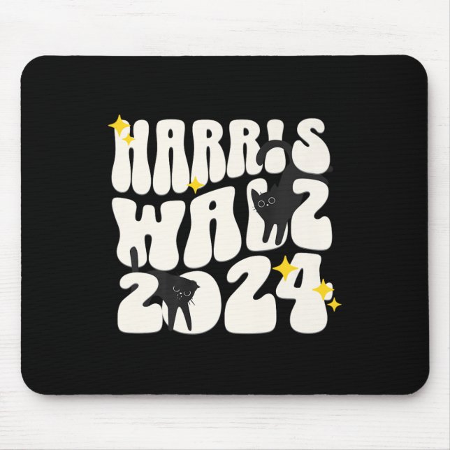Cat Ladys For Kamala Funny Cat 2024 Präsident Kam Mousepad (Vorne)