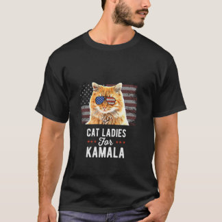 Cat Ladys for Kamala Funny Cat 2024 Präsident Kam T-Shirt
