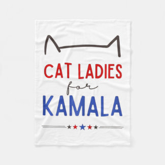 Cat Ladys for Kamala Funny Cat Lover Fleecedecke