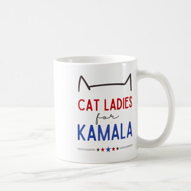 Cat Ladys for Kamala Funny Cat Lover Kaffeetasse (Rechts)