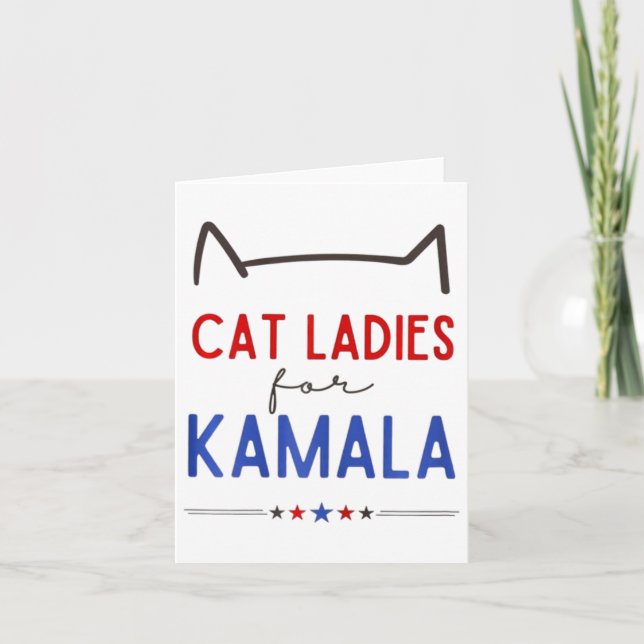 Cat Ladys for Kamala Funny Cat Lover Karte (Vorderseite)