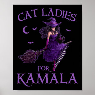 Cat Ladys for Kamala Harris 2024 Hexen Harris H Poster