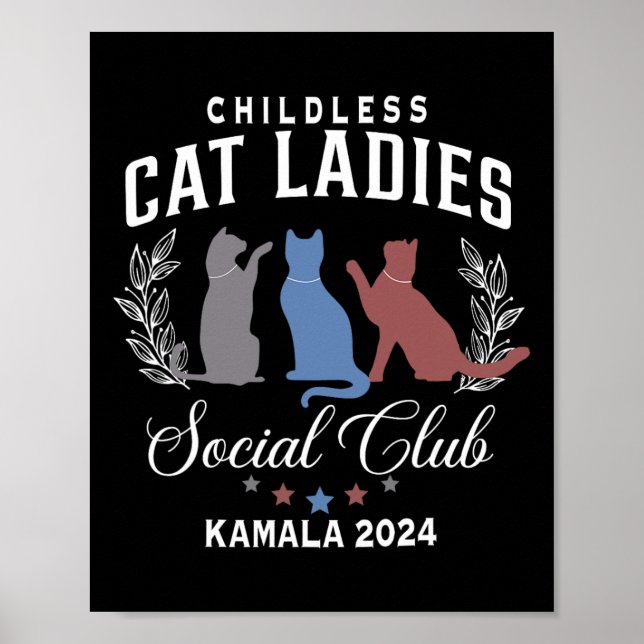 Cat Ladys for Kamala Harris 2024 Poster (Vorne)