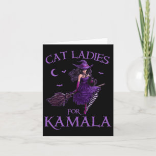 Cat Ladys for Kamala Harris Hexches Harris Hallow Karte
